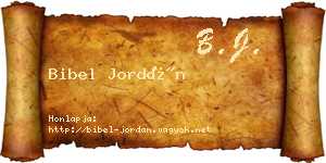 Bibel Jordán névjegykártya